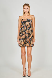 Metallic Jacquard Mini Dress