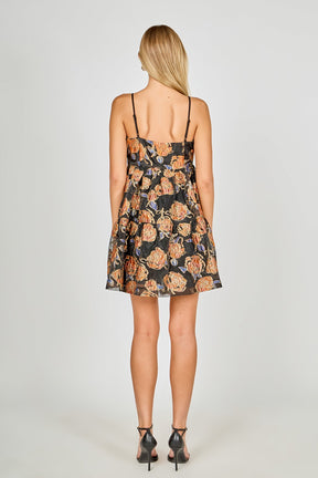 ENDLESS ROSE - Metallic Jacquard Mini Dress - DRESSES available at Objectrare