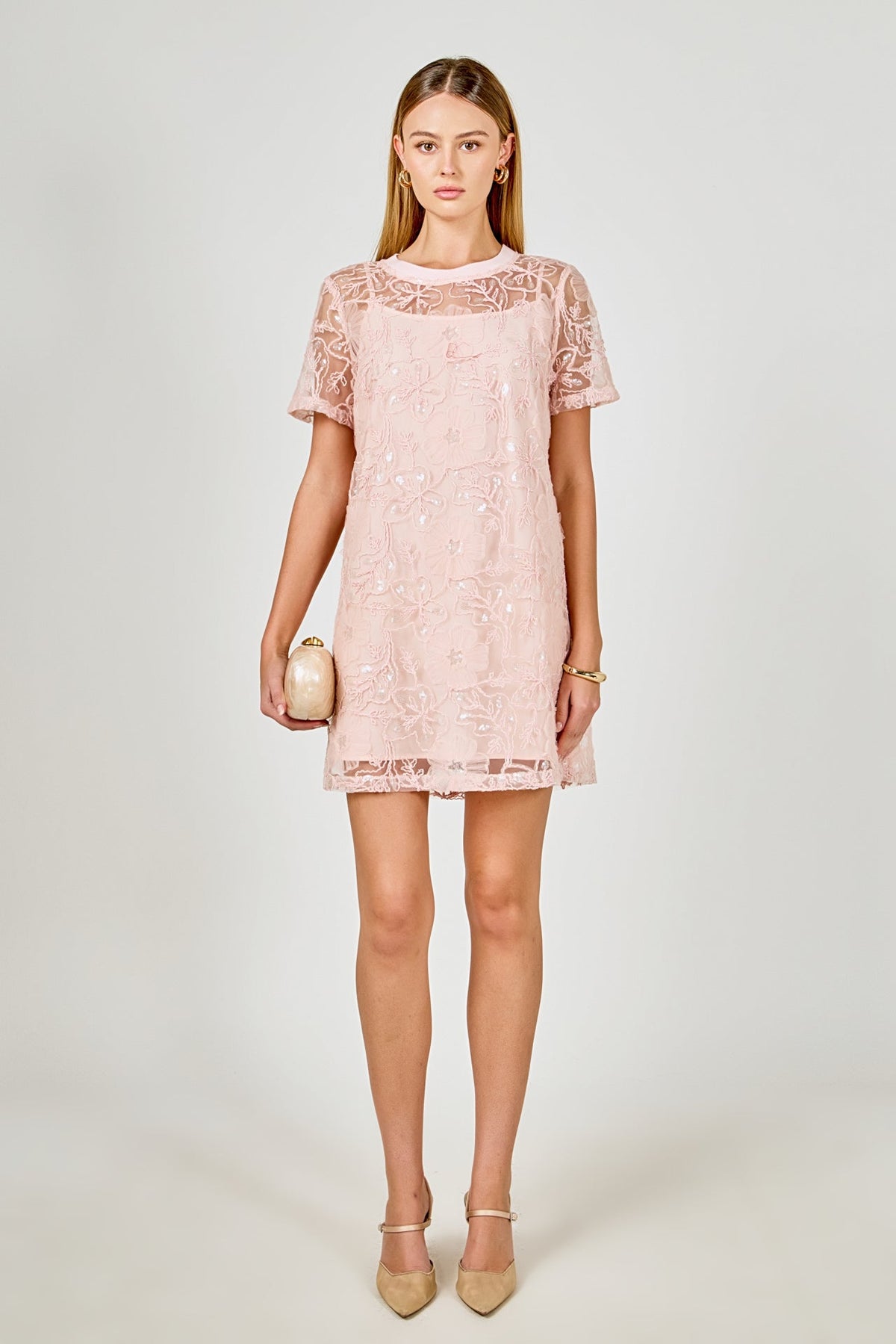 ENDLESS ROSE - Sequins Embroidery Mesh Dress - DRESSES available at Objectrare