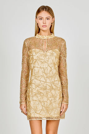 ENDLESS ROSE - Sequins Beading Mesh Dress - DRESSES available at Objectrare