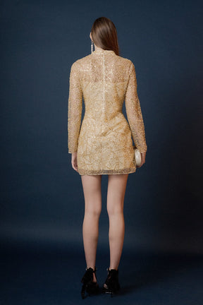 ENDLESS ROSE - Sequins Beading Mesh Dress - DRESSES available at Objectrare