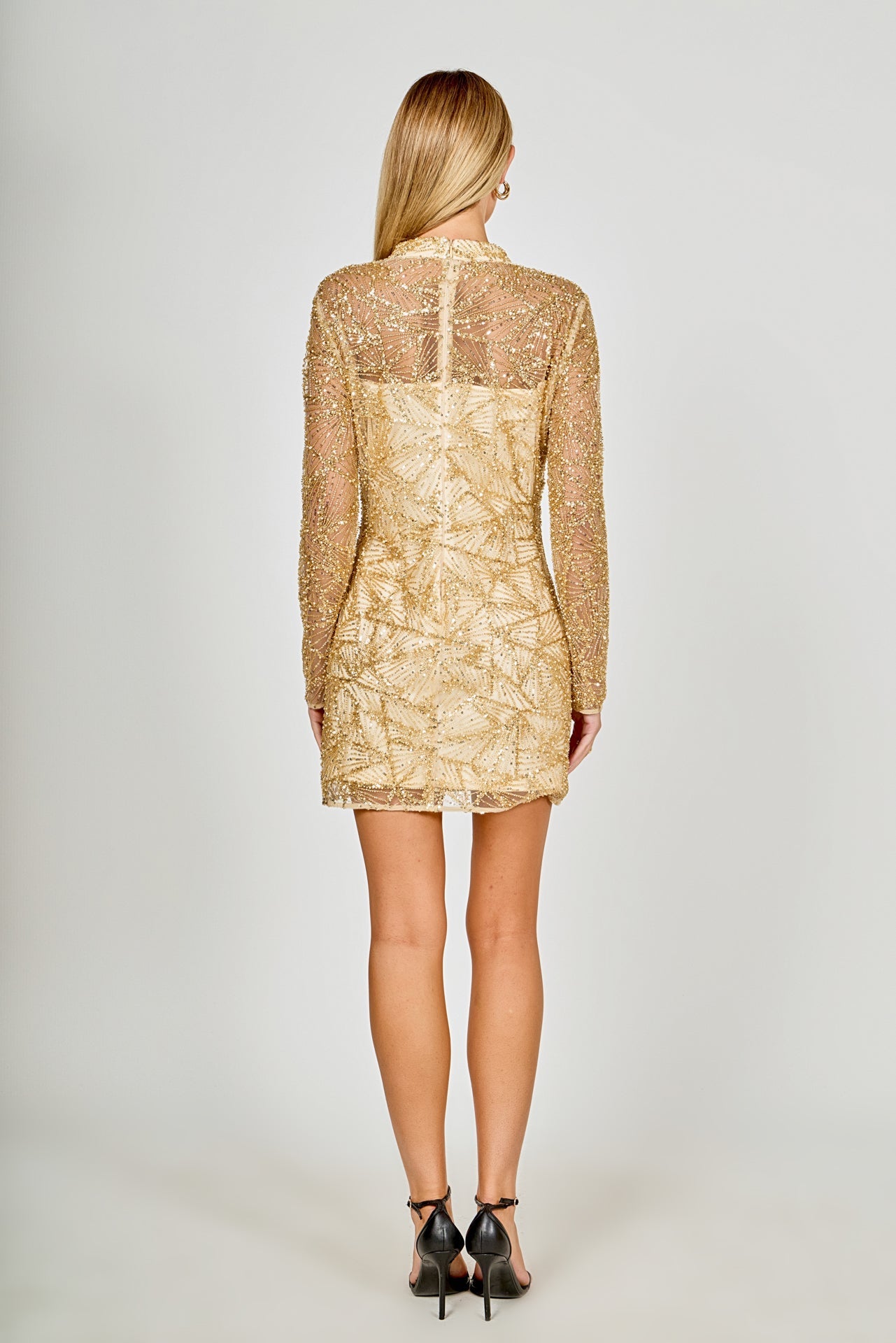ENDLESS ROSE - Sequins Beading Mesh Dress - DRESSES available at Objectrare