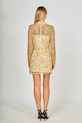 ENDLESS ROSE - Sequins Beading Mesh Dress - DRESSES available at Objectrare