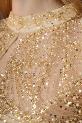 ENDLESS ROSE - Sequins Beading Mesh Dress - DRESSES available at Objectrare