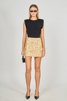 ENDLESS ROSE - Sequins and Beading Mesh Skirt - SKIRTS available at Objectrare