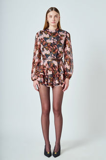 Printed Chiffon Miini Romper