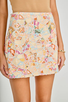 Muliticolor Sequins Mini Skirt