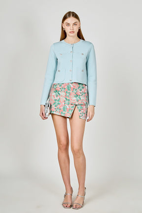 ENDLESS ROSE - Floral Jacquard Mini Skirt - SKIRTS available at Objectrare