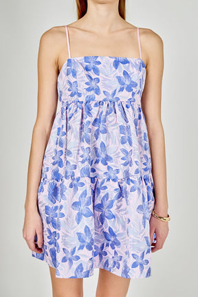 ENDLESS ROSE - Metallic Foral Jacquard Mini Dress - DRESSES available at Objectrare