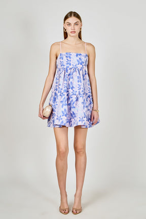 ENDLESS ROSE - Metallic Foral Jacquard Mini Dress - DRESSES available at Objectrare