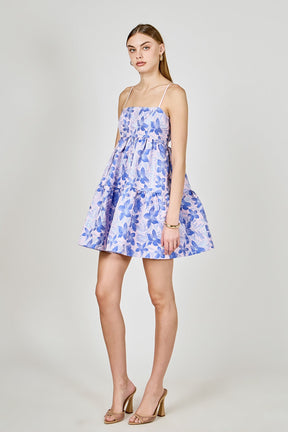 ENDLESS ROSE - Metallic Foral Jacquard Mini Dress - DRESSES available at Objectrare