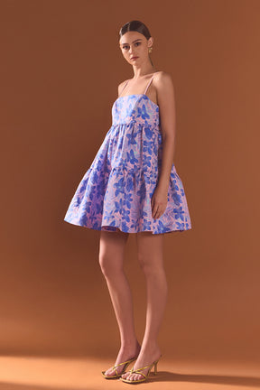 ENDLESS ROSE - Metallic Foral Jacquard Mini Dress - DRESSES available at Objectrare