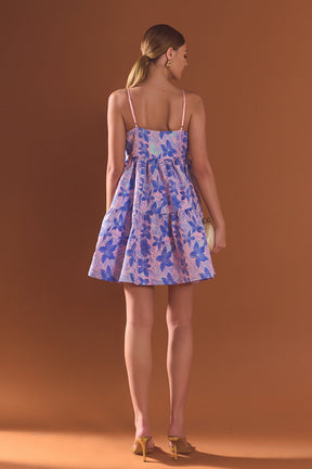 ENDLESS ROSE - Metallic Foral Jacquard Mini Dress - DRESSES available at Objectrare