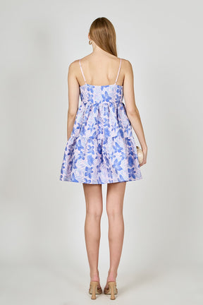ENDLESS ROSE - Metallic Foral Jacquard Mini Dress - DRESSES available at Objectrare
