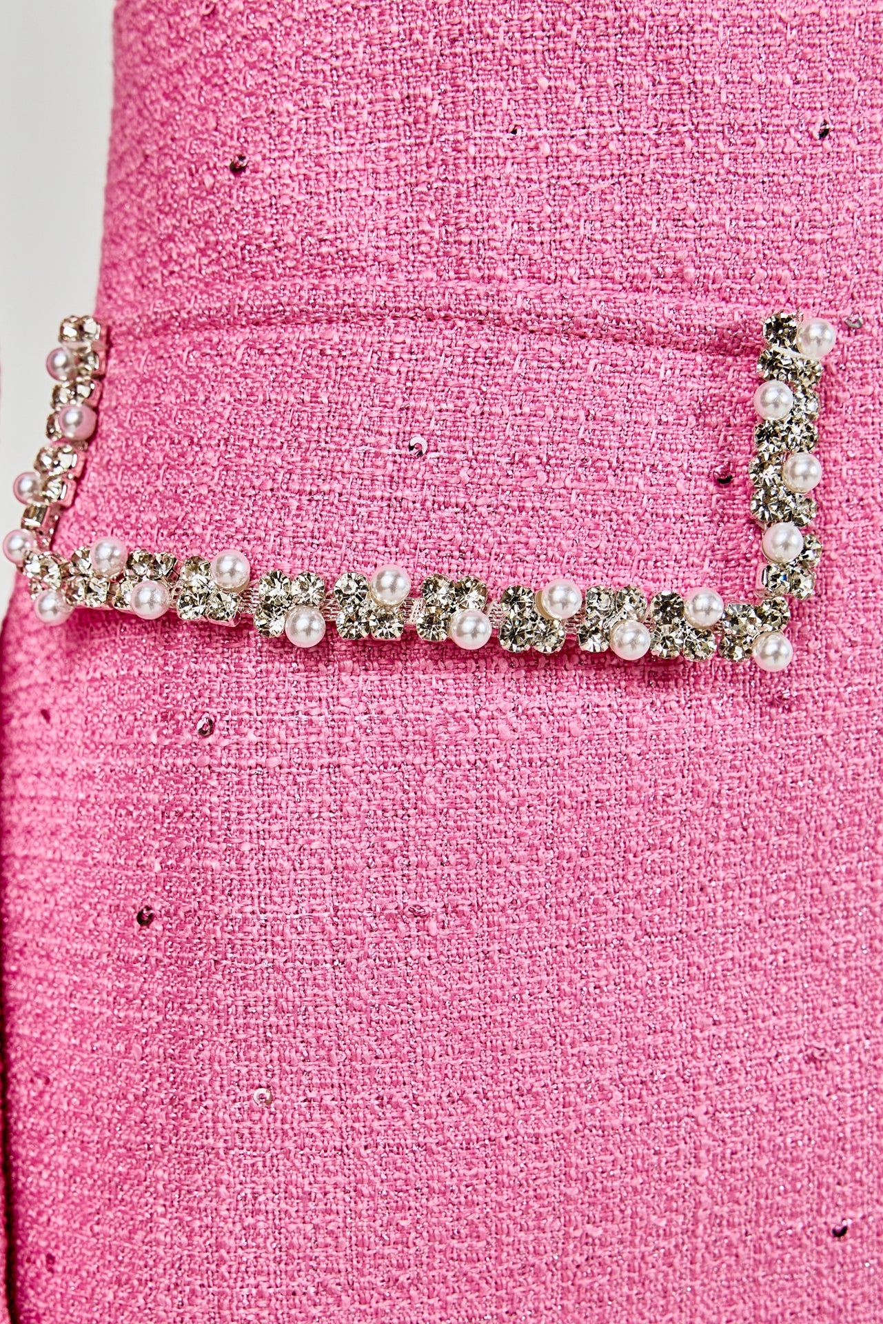 ENDLESS ROSE - Jewel Encrusted Tweed Mini Dress - DRESSES available at Objectrare