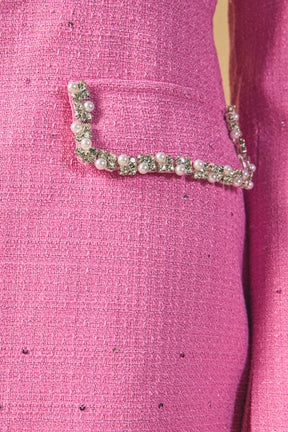 ENDLESS ROSE - Jewel Encrusted Tweed Mini Dress - DRESSES available at Objectrare