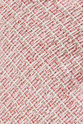 ENDLESS ROSE - Tweed and Sheer Overlay Maxi Dress - DRESSES available at Objectrare