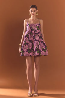 ENDLESS ROSE - Floral Jacquard Mini Dress - DRESSES available at Objectrare