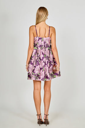 ENDLESS ROSE - Floral Jacquard Mini Dress - DRESSES available at Objectrare