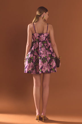 ENDLESS ROSE - Floral Jacquard Mini Dress - DRESSES available at Objectrare