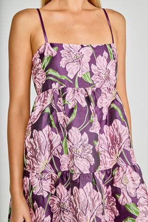 ENDLESS ROSE - Floral Jacquard Mini Dress - DRESSES available at Objectrare