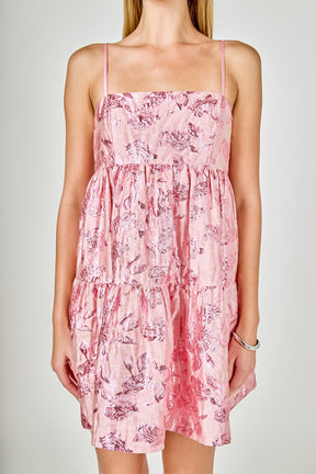 ENDLESS ROSE - Metallic Jacquard Mini Dress - DRESSES available at Objectrare