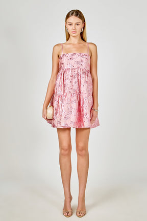 ENDLESS ROSE - Metallic Jacquard Mini Dress - DRESSES available at Objectrare