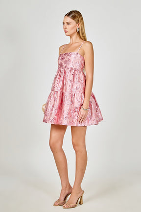 ENDLESS ROSE - Metallic Jacquard Mini Dress - DRESSES available at Objectrare