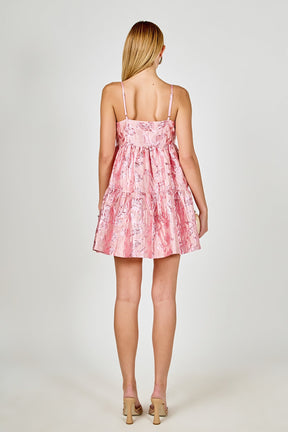 ENDLESS ROSE - Metallic Jacquard Mini Dress - DRESSES available at Objectrare