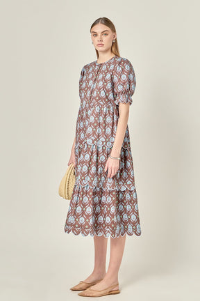 Margaux Scallop Midi Dress