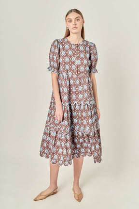 Margaux Scallop Midi Dress