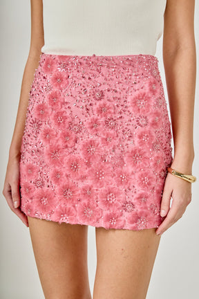 ENDLESS ROSE - Floral sequins mini Skirt - SKIRTS available at Objectrare