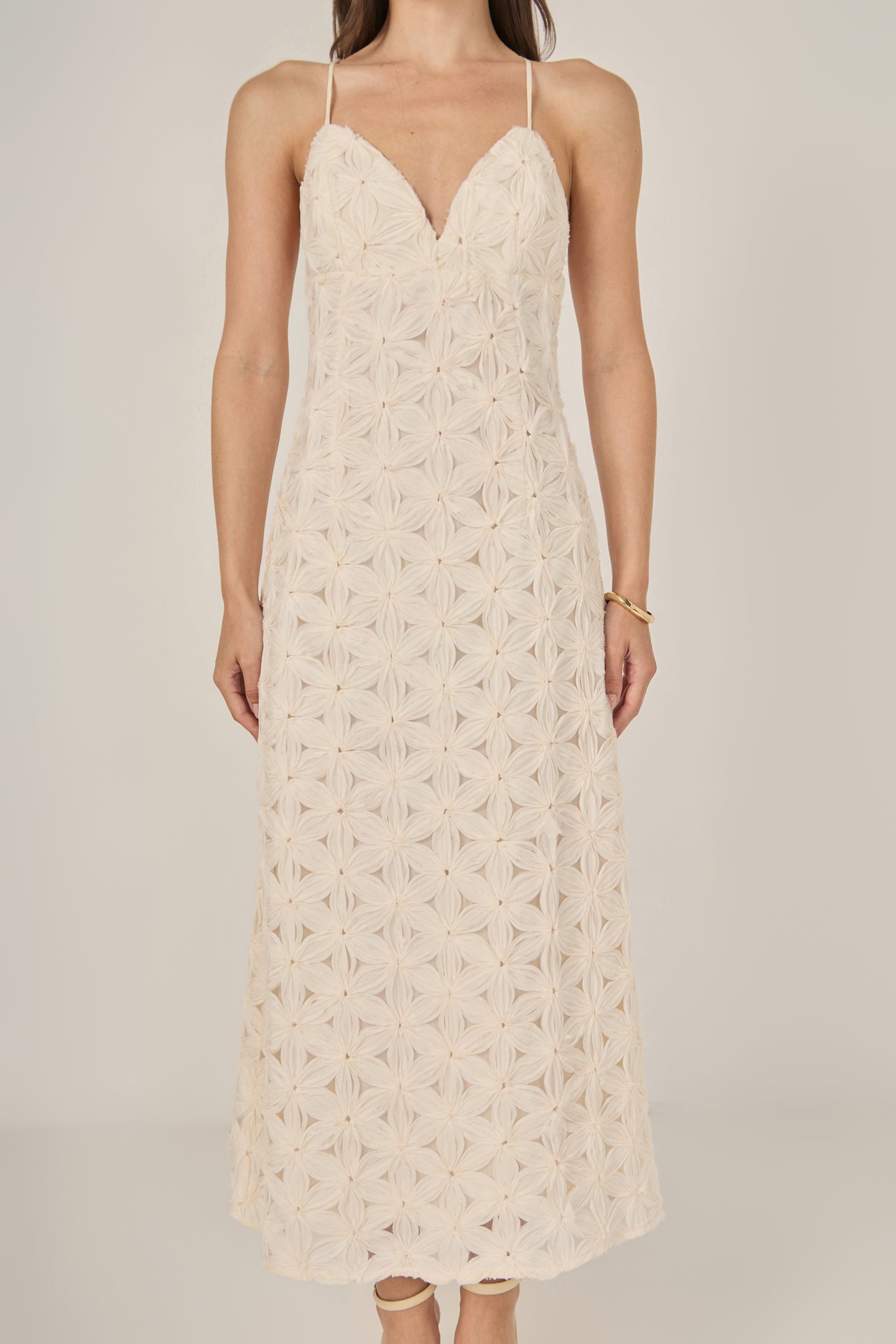 ENDLESS ROSE - Spaghetti Strap Lace Midi Dress - DRESSES available at Objectrare