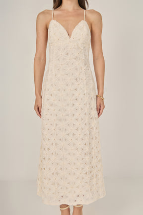 ENDLESS ROSE - Spaghetti Strap Lace Midi Dress - DRESSES available at Objectrare