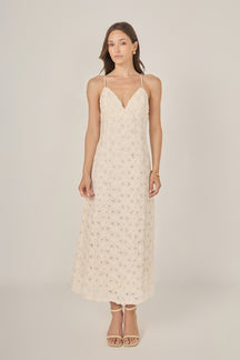 ENDLESS ROSE - Spaghetti Strap Lace Midi Dress - DRESSES available at Objectrare