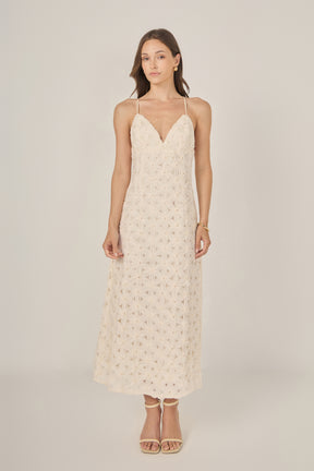 ENDLESS ROSE - Spaghetti Strap Lace Midi Dress - DRESSES available at Objectrare