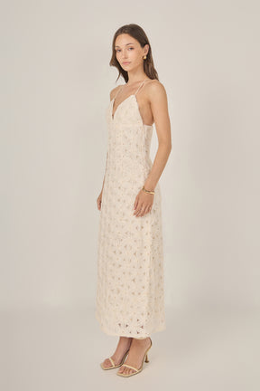 ENDLESS ROSE - Spaghetti Strap Lace Midi Dress - DRESSES available at Objectrare