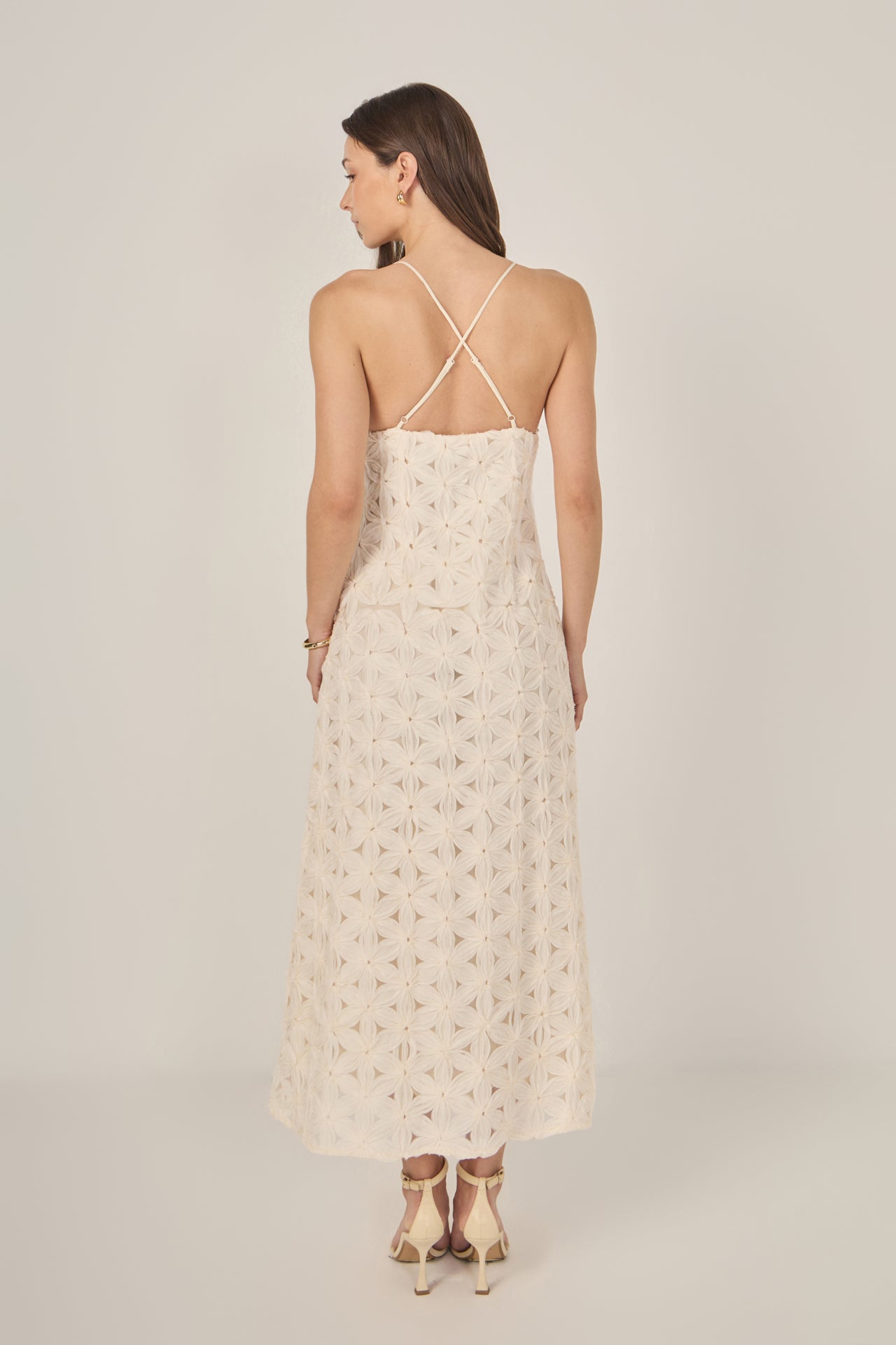 ENDLESS ROSE - Spaghetti Strap Lace Midi Dress - DRESSES available at Objectrare