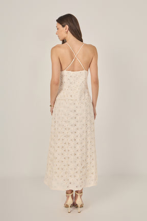 ENDLESS ROSE - Spaghetti Strap Lace Midi Dress - DRESSES available at Objectrare