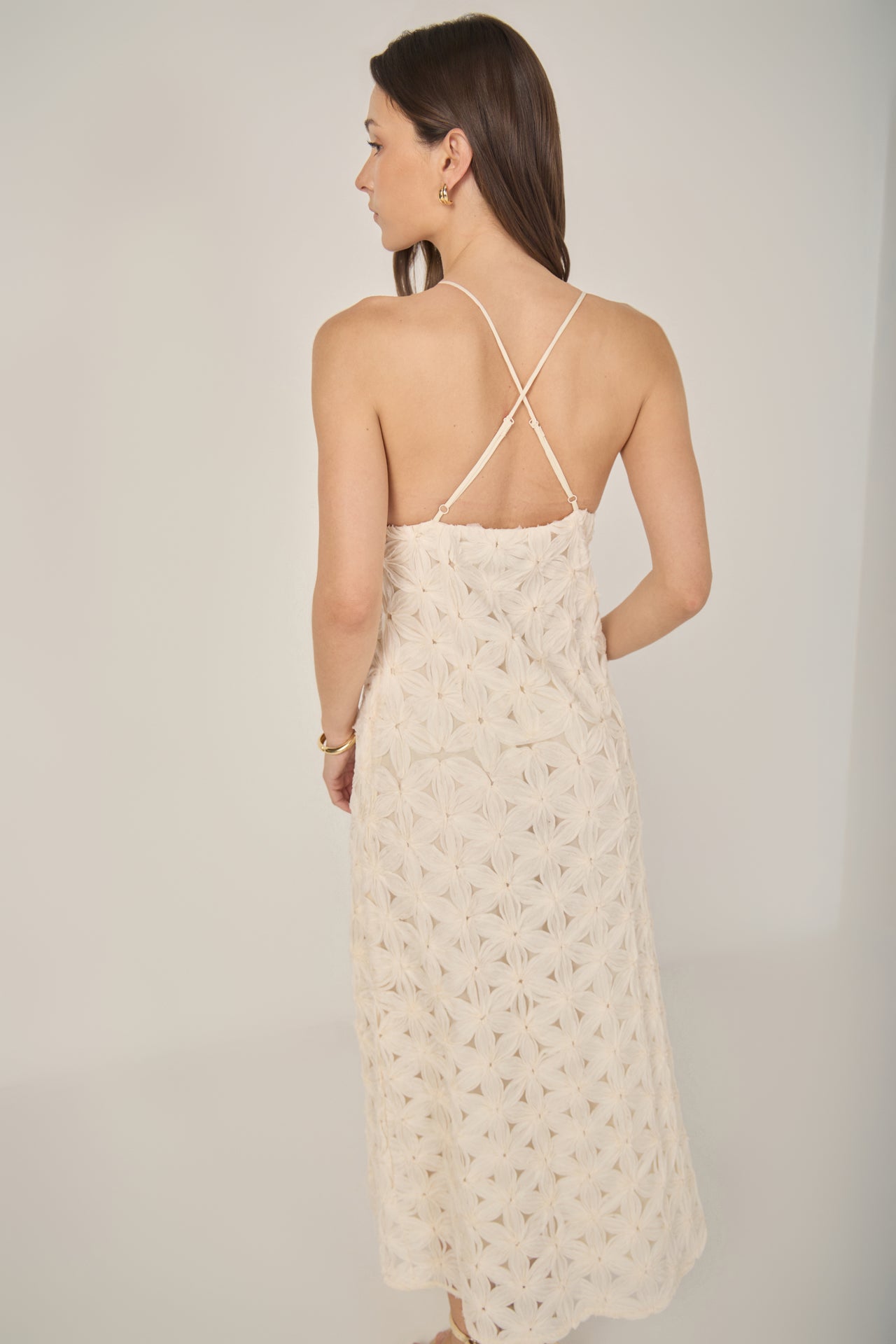 ENDLESS ROSE - Spaghetti Strap Lace Midi Dress - DRESSES available at Objectrare