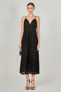 ENDLESS ROSE - Lace Spaghetti Strap Midi Dress - DRESSES available at Objectrare
