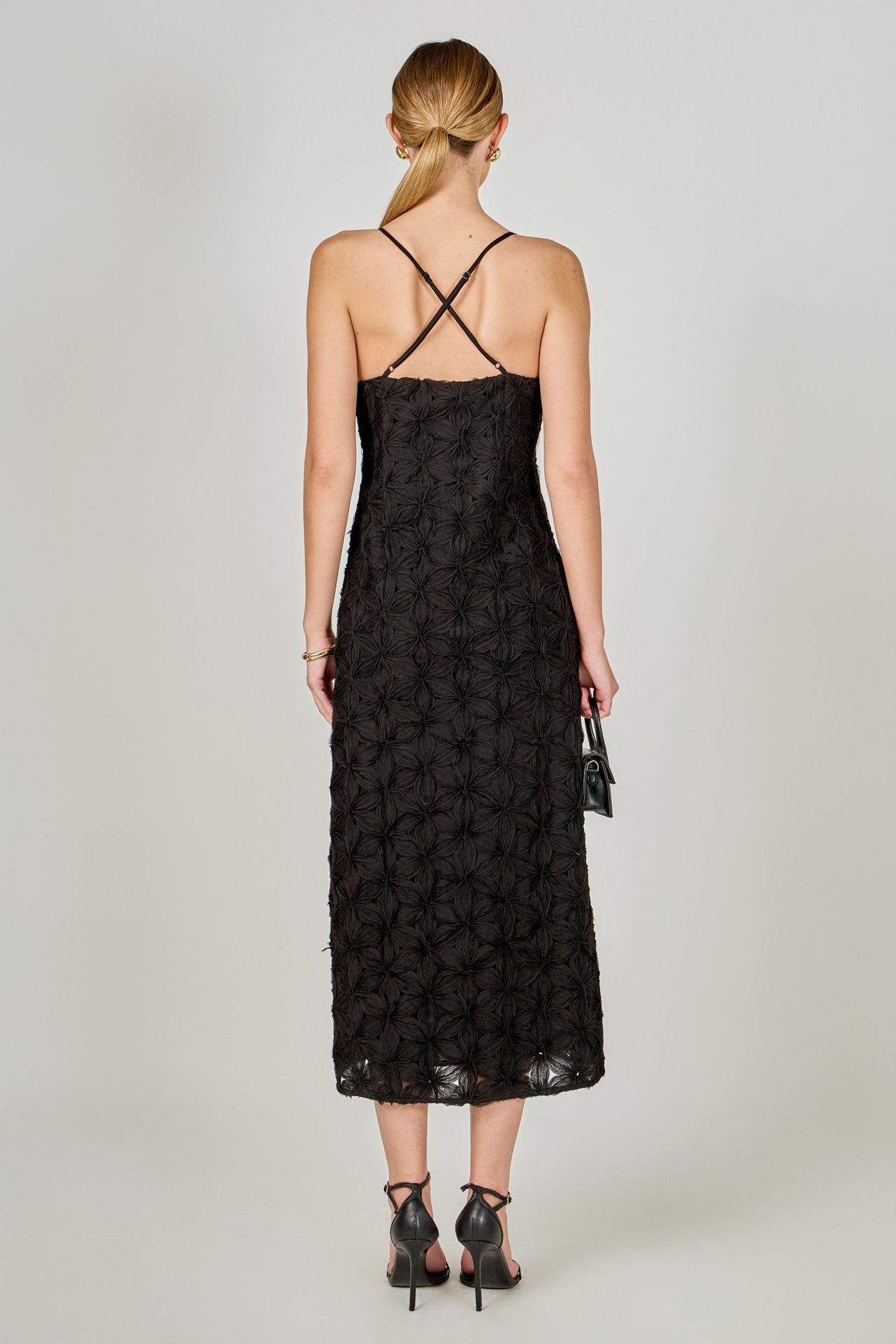 ENDLESS ROSE - Lace Spaghetti Strap Midi Dress - DRESSES available at Objectrare
