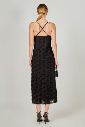 ENDLESS ROSE - Lace Spaghetti Strap Midi Dress - DRESSES available at Objectrare