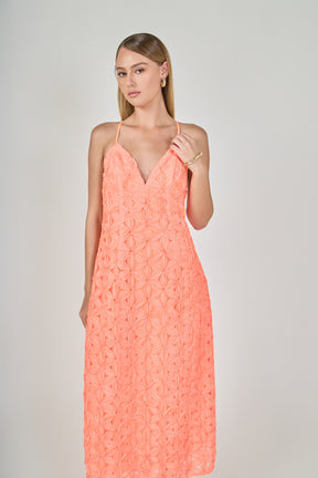 ENDLESS ROSE - Spaghetti Strap Lace Midi Dress - DRESSES available at Objectrare