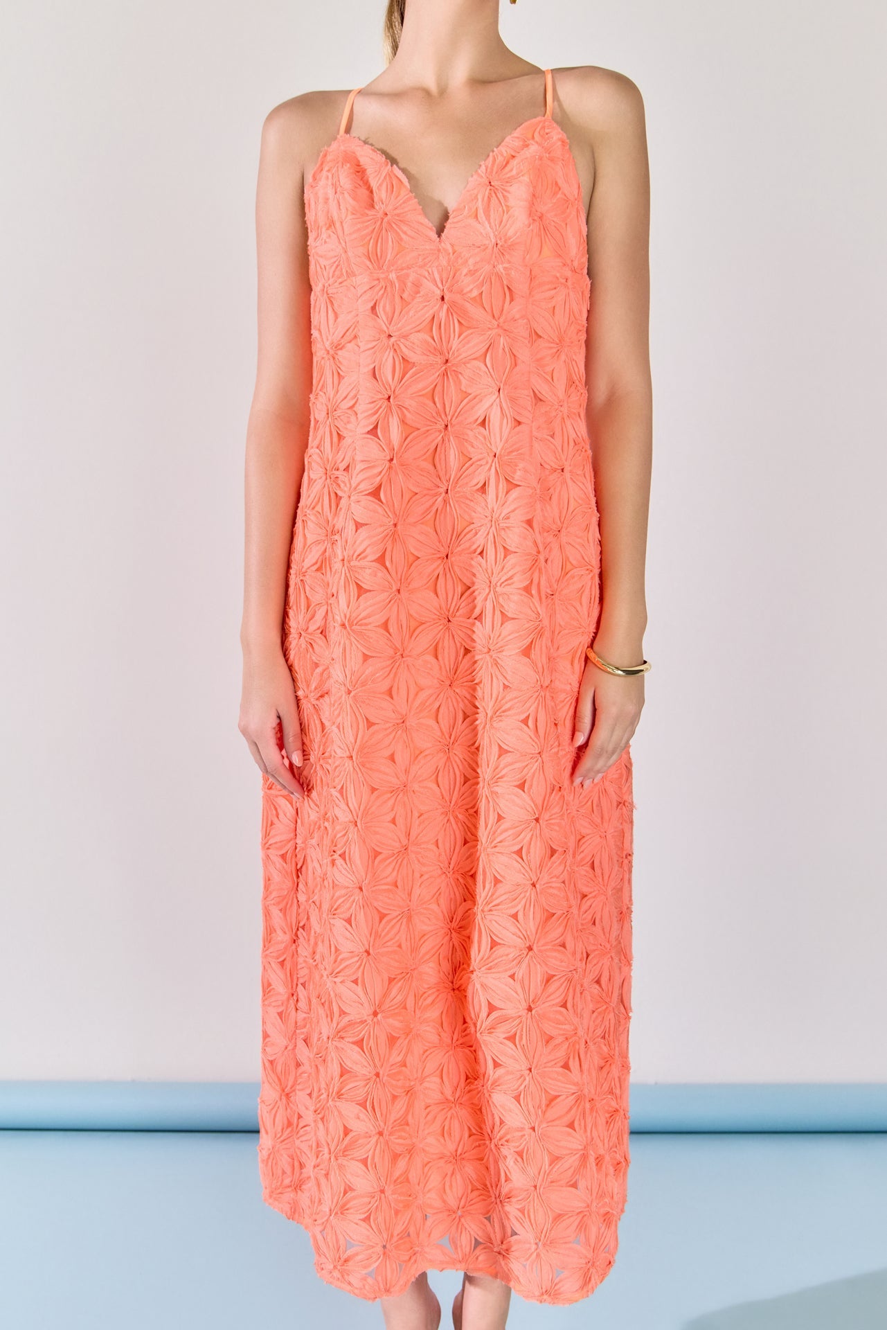 ENDLESS ROSE - Spaghetti Strap Lace Midi Dress - DRESSES available at Objectrare