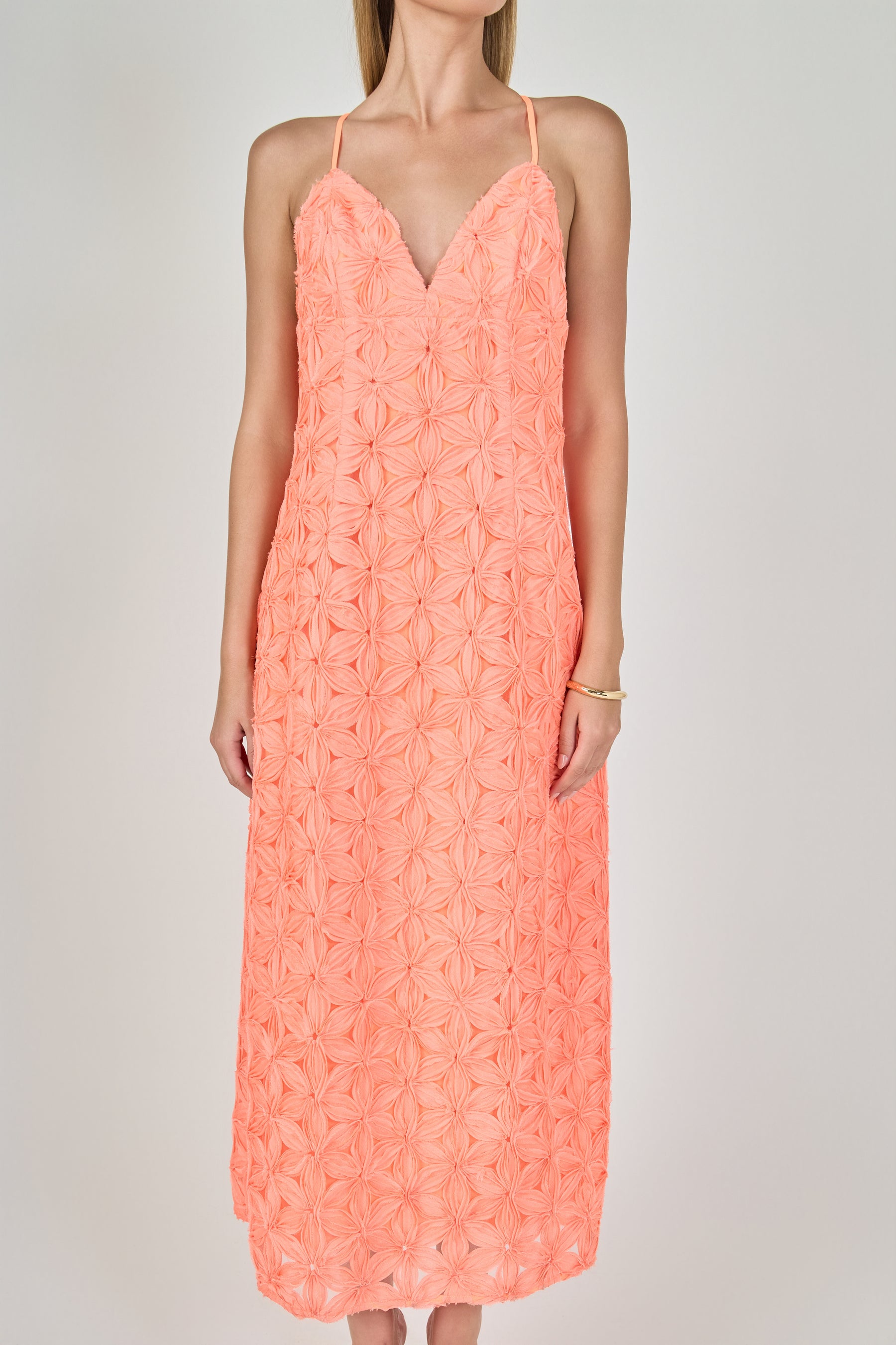 ENDLESS ROSE - Spaghetti Strap Lace Midi Dress - DRESSES available at Objectrare