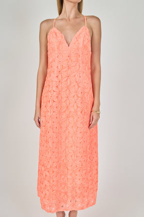 ENDLESS ROSE - Spaghetti Strap Lace Midi Dress - DRESSES available at Objectrare
