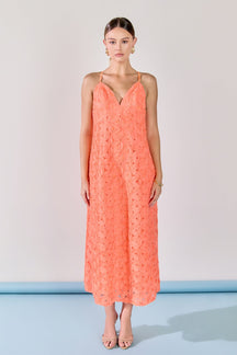 ENDLESS ROSE - Spaghetti Strap Lace Midi Dress - DRESSES available at Objectrare