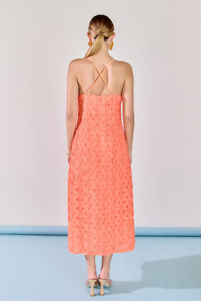 ENDLESS ROSE - Spaghetti Strap Lace Midi Dress - DRESSES available at Objectrare