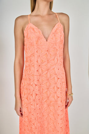 ENDLESS ROSE - Spaghetti Strap Lace Midi Dress - DRESSES available at Objectrare
